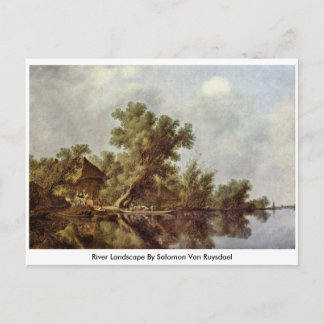 River Landscape By Salomon Van Ruysdael Postcard