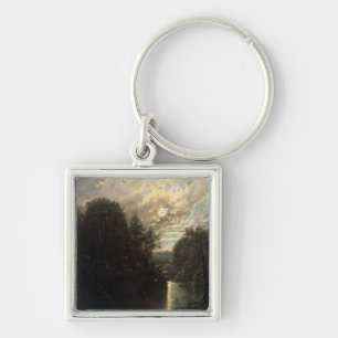 River Landscape in the Rosental near Leipzig Key Ring