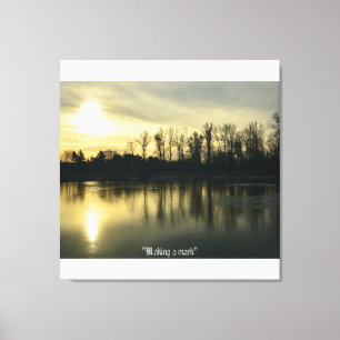 River Landscape Sunrise Stretched Canvas Print