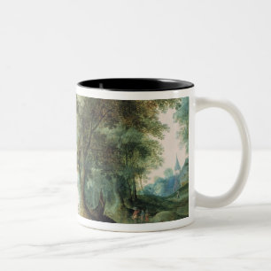 River Landscape Two-Tone Coffee Mug