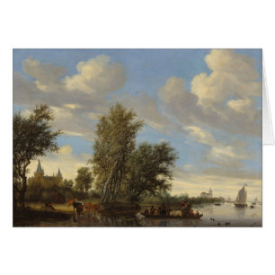River Landscape with Ferry, 1649 (oil on canvas)