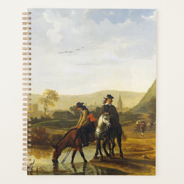 River landscape with riders Aelbert Cuyp   Planner (Front)
