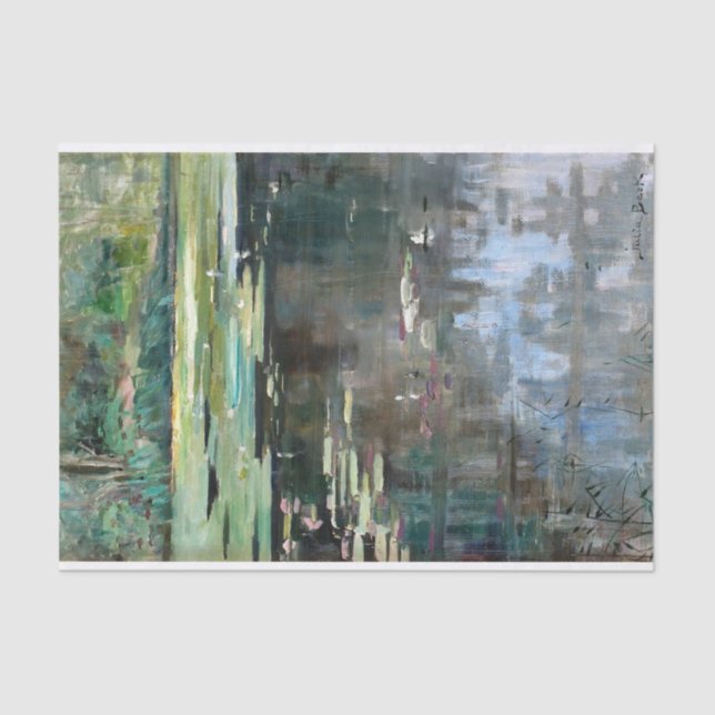 River Landscape with Waterlilies by Julia Beck Tissue Paper (Front)