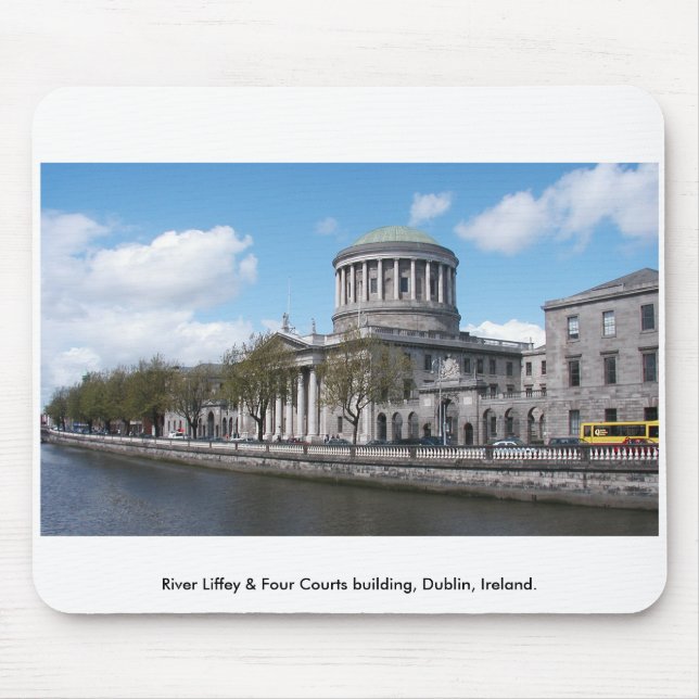 River Liffey & Four Courts, Dublin Ireland. Mouse Mat (Front)
