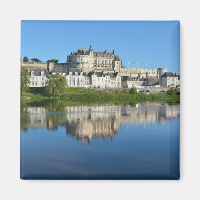 River Loire at Amboise in France Postcard Square S Magnet (Front)