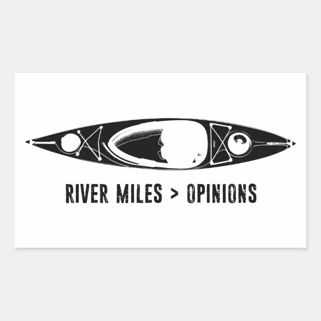 River Miles > Opinions Kayak Rectangular Sticker (Front)