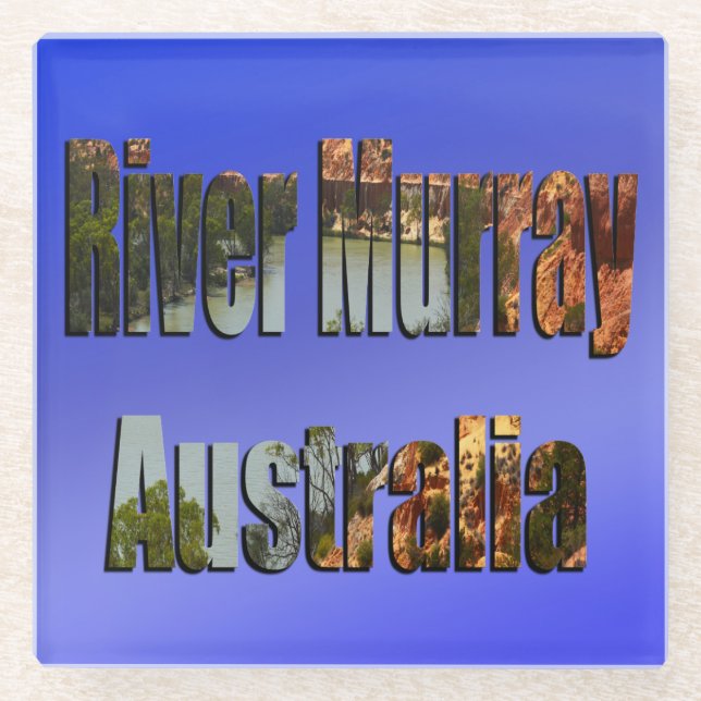 River Murray Australia Picture Logo, Glass Coaster (Front)