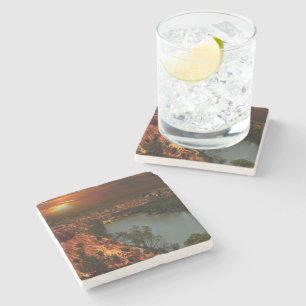 River Murray Australia Sunset, Stone Coaster