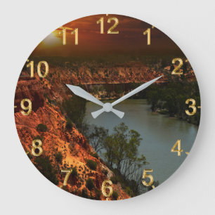River Murray Australia Sunset, Wall Clock