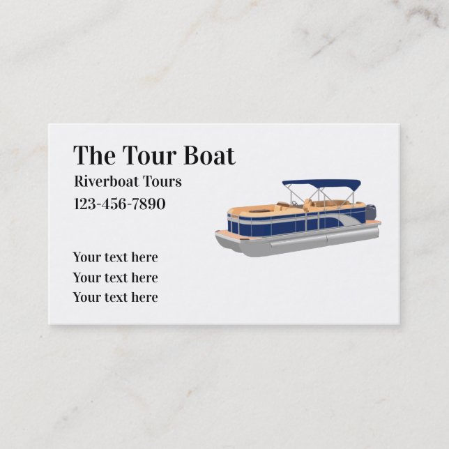 River Nature Tourism Boat Theme Business Card (Front)