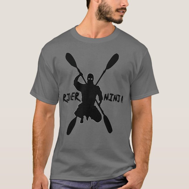 River Ninja Kayaking Rafting Paddle T-Shirt (Front)