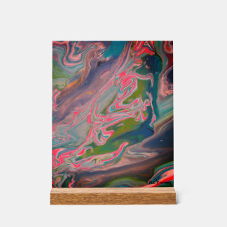 River of Colours Flow Paint Art Acrylic Sign