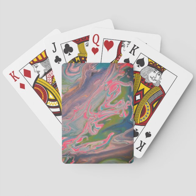 River of Colours Flow Paint Art Playing Cards (Back)