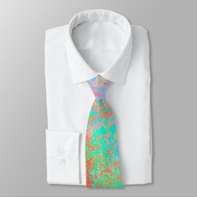 River of Fire Orange Alcohol Ink Abstract Tie (Tied)