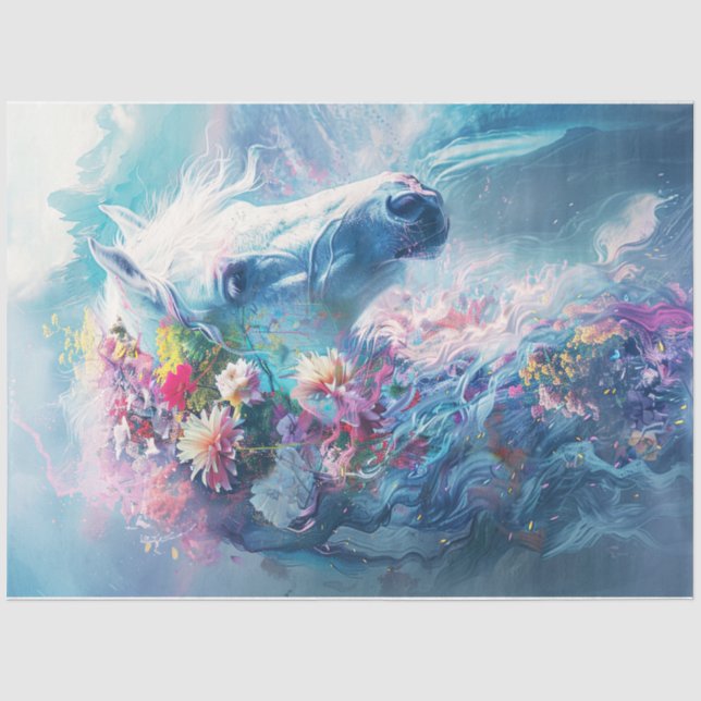 River of flowers horse tissue paper (Front)