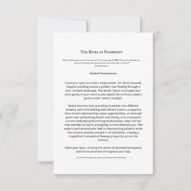 River of Prosperity Meditation Card | Christian Sc (Back)