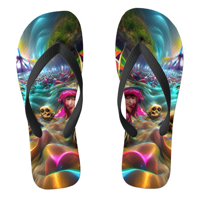 River of Souls Beach Custom Created Flip Flops (Footbed)