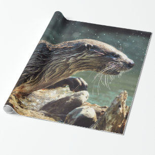 River Otter Animal-lover's Wildlife Photo Wrapping Paper
