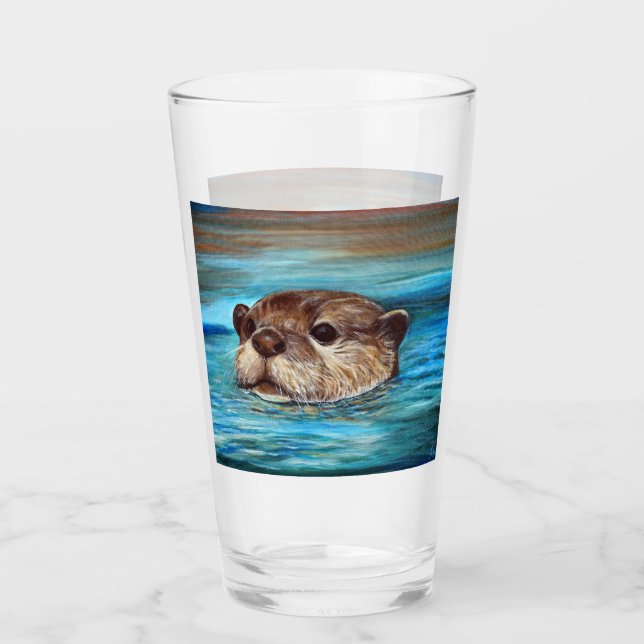 River Otter Painting Glass (Front)