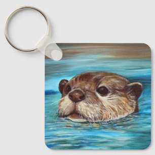 River Otter Painting Keychain