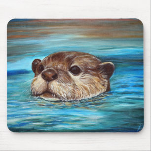 River Otter Painting Mouse Mat
