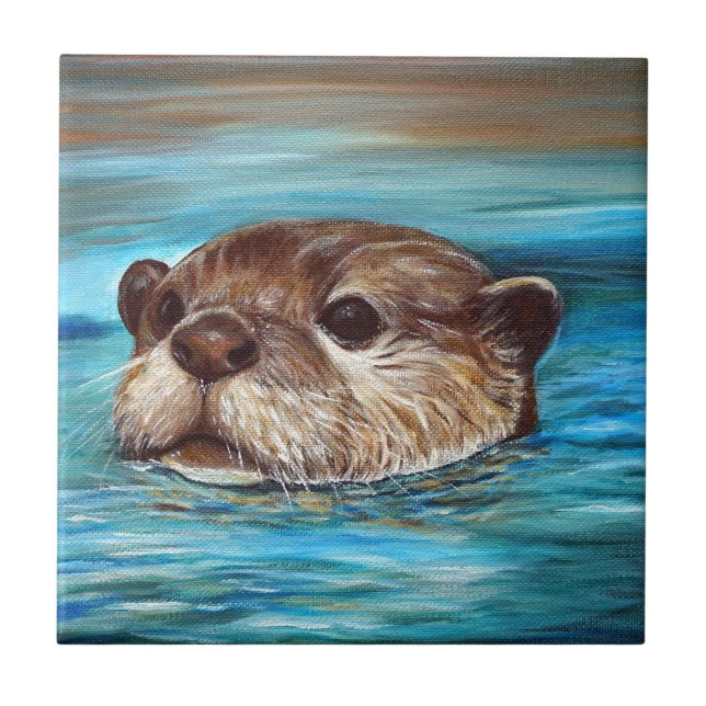 River Otter Painting Tile (Front)