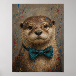 River Otter Wall Art — Dapper Oil Painting Portrai