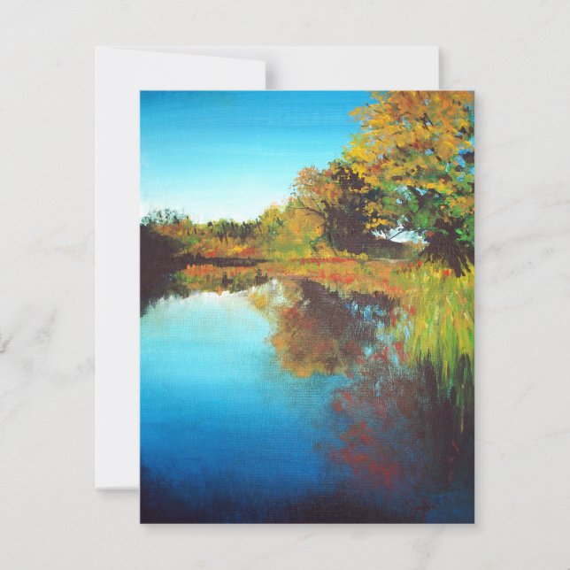 River Painting Art Blank Thank You Card (Front)