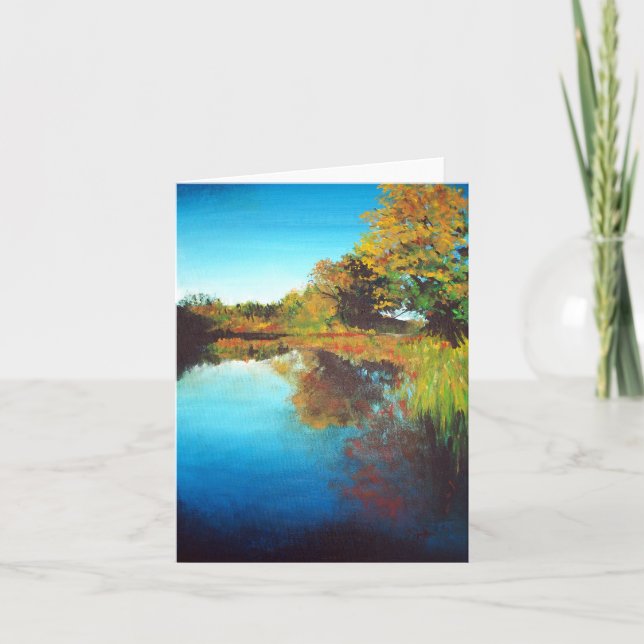 River Painting Art Blank Thank You Card (Front)