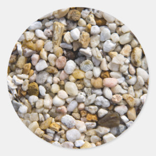 River Pebbles Rocks in Brown, Grey and White Classic Round Sticker
