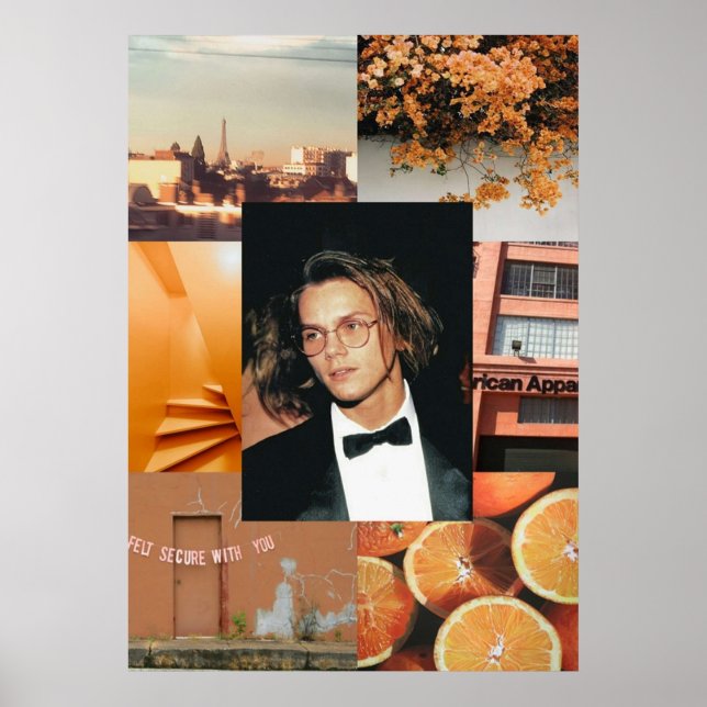 River Phoenix Orange Aesthetic  Poster (Front)