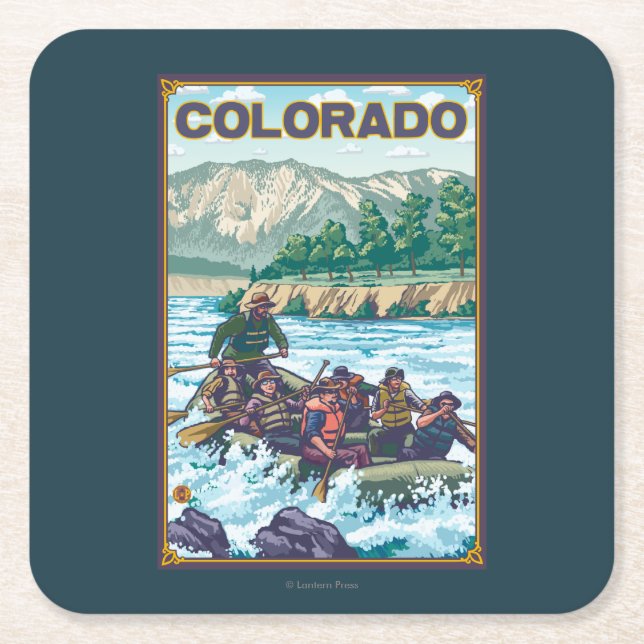 River RaftingColorado Square Paper Coaster (Front)