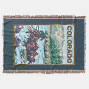 River RaftingColorado Throw Blanket