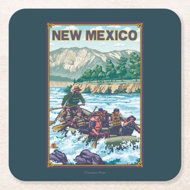 River RaftingNew Mexico Square Paper Coaster (Front)