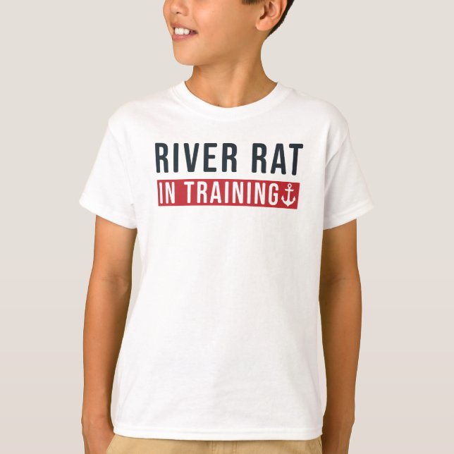 River Rat in Training Boating Kid's Shirt (Front)