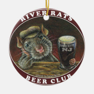 River Rats Beer Club Ceramic Tree Decoration