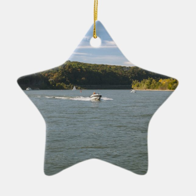 River Rhein Ceramic Tree Decoration (Front)