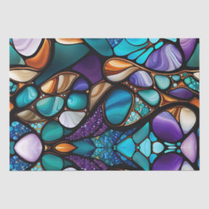River Rock Pebbles Stained Glass Look Tissue Paper