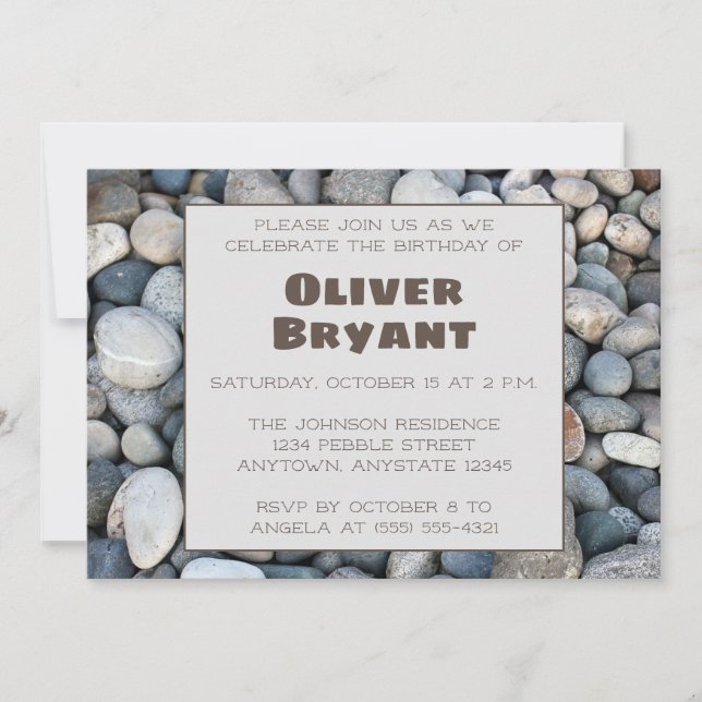 River Rocks Birthday Party Invitation (Front)