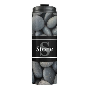 River Rocks with Name and Monogram Thermal Tumbler