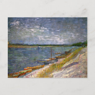 River & Rowing Boats Van Gogh Fine Art Postcard