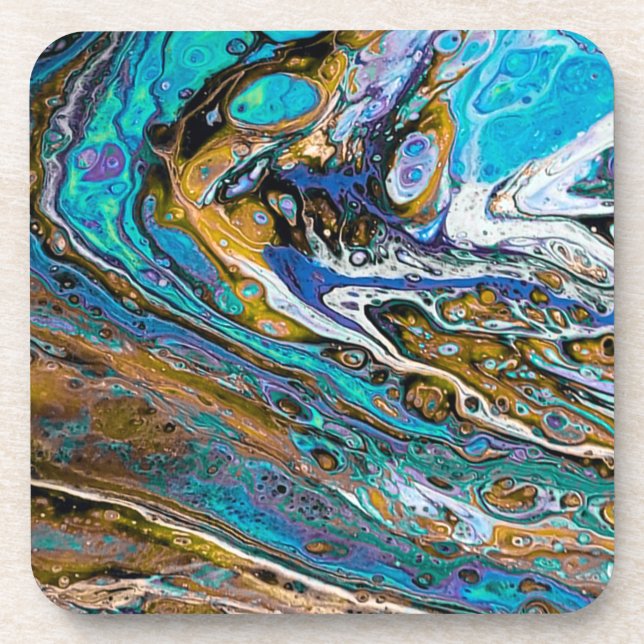 River Run water and stones abstract Coaster (Front)