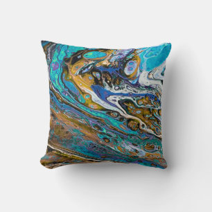 River Run water and stones abstract Cushion
