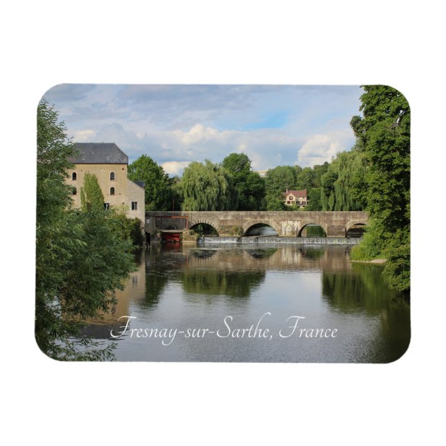 River Sarthe, Fresnay-sur-Sarthe, France Magnet (Horizontal)