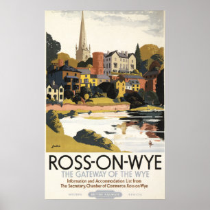 River Scene of Town British Railways Poster