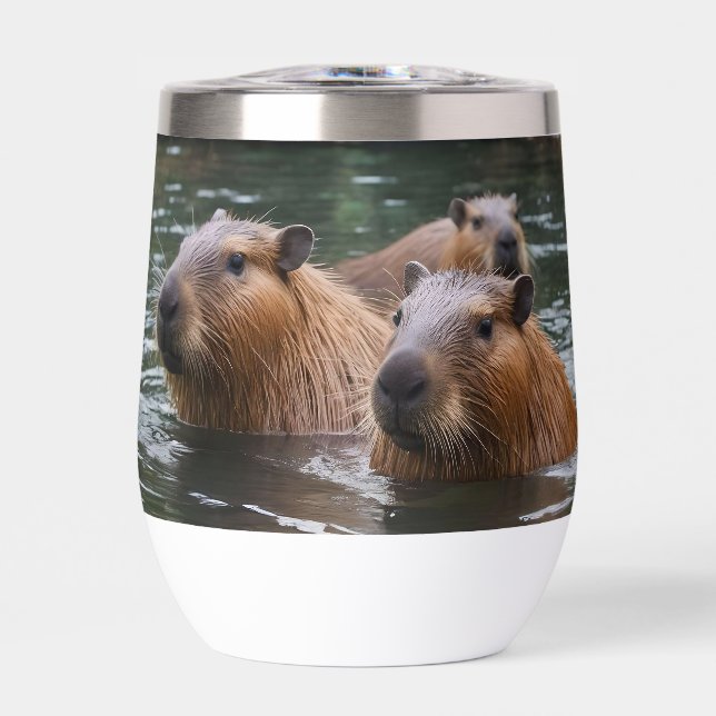 "River Serenity: Capybaras Swimming in the Flow" (Front)
