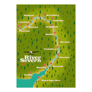 River Severn Wales England travel map Photo Print