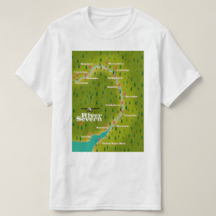 River Severn Wales England travel map T-Shirt