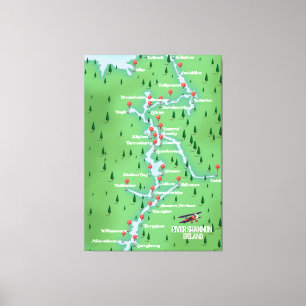 River Shannon Ireland Map Canvas Print