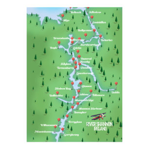 River Shannon Ireland Map Photo Print